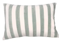 Outlet SAFECO Coussin décoratif rectangulaire Marcel Lichen coloris bleu en coton - 35 x 50 cm