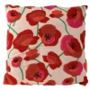 Outlet KAEMINGK Coussin en coton et polyester à motifs coquelicots - 43 x 43 cm