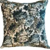 Sale SAFECO Coussin imprimé floral vert émeraude en PE/coton Aubusson - 45 x 45 cm