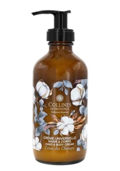 New COLLINES DE PROVENCE Crème universelle mains et corps en flacon pompe senteur Coton des Champs – 225 ml