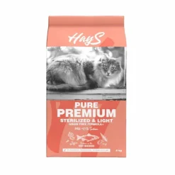 Clearance HAYS Croquette pour chat adulte stérilisé au saumon light Pure Premium - 6 kg