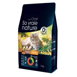 SA VRAIE NATURE Croquette pour chat adulte au poulet et à la dinde - 2 kg