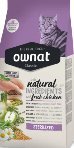 OWNAT Croquette pour chat adulte stérilisé au poulet - 1,5 kg