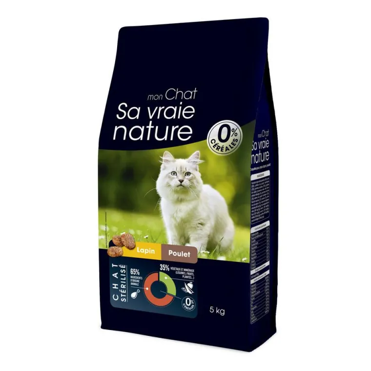 New SA VRAIE NATURE Croquette pour chat stérilisé au lapin et au poulet - 5 kg