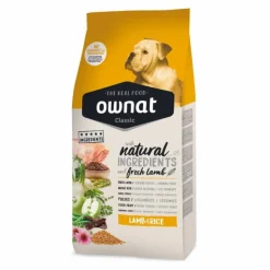 New OWNAT Croquette pour chien adulte à l'agneau Lamb & Rice - 4 kg