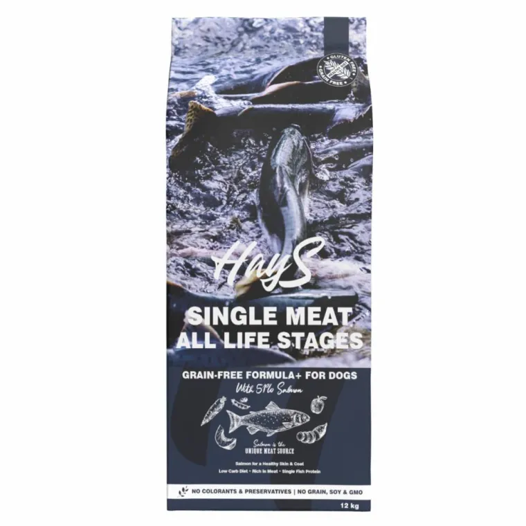HAYS Croquette pour chien adulte mono-protéine de saumon sans céréales - 12 kg