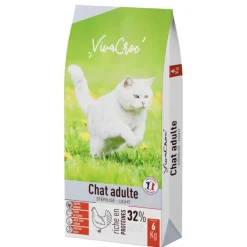 Discount VIVACROC Croquettes light pour chat adulte stérilisé au poulet – 6 kg
