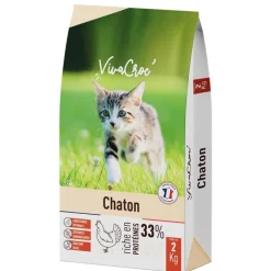 Outlet VIVACROC Croquettes pour chaton au poulet – 2 kg