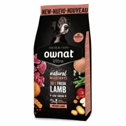 Clearance OWNAT Croquettes pour chien medium à l'agneau Ultra - 12 kg