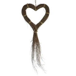 Sale Cœur en bois de saule naturel à suspendre - 38 x 5 x 78 cm