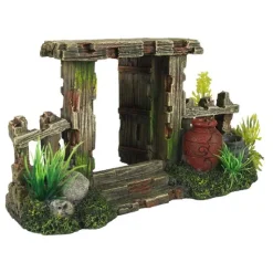 Clearance EUROPET Décor d'aquarium clôture 2 coloris multicolore en résine de polyester- 19 x 8 x 10,5 cm