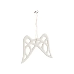 New Décoration à suspendre ailes d’ange en aluminium blanc - 9 x 10 cm