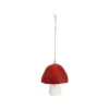 Clearance Décoration à suspendre champignon en coton mâché bordeaux - Ø 8,75 x H 10 cm
