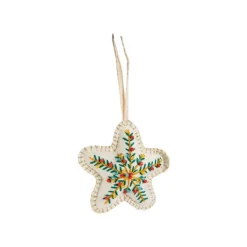 Clearance Décoration à suspendre étoile en coton crème - Ø 5 cm