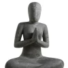 Online SEDA Décoration pour jardin aquatique relax coloris noir en pierre reconstituée figurine yoga Salutation - 60 cm