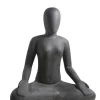 Discount SEDA Décoration pour jardin aquatique relax coloris noir en pierre reconstituée figurine yoga Méditation - 60 cm