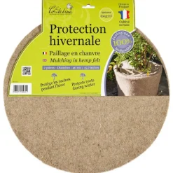New Disque de chanvre pour protection hivernale de plantes Ø 40 cm - Les deux pièces