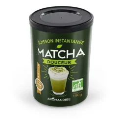 Hot AROMANDISE Douceur de matcha instantanée bio en tube de 150 g