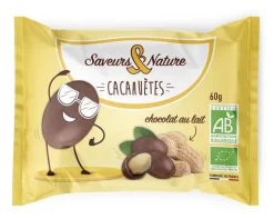 Online SAVEURS & NATURE Drôles de cacahuètes au chocolat lait bio en sachet de 60 g