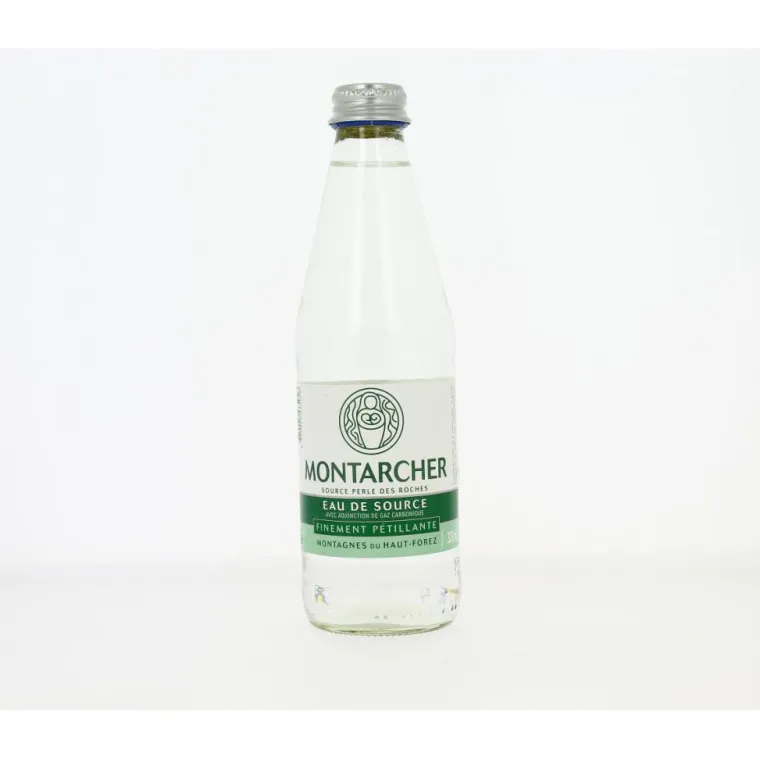 Hot MONTARCHER Eau de source pétillante en bouteille de verre - 33 cl