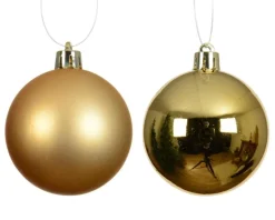 KAEMINGK Ensemble de 12 boules en plastique recyclé or brillant et mat - Ø 6 cm