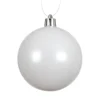 New KAEMINGK Ensemble de 12 boules en plastique recyclé blanc d’hiver brillant et mat - Ø 6 cm