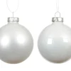 Clearance KAEMINGK Ensemble de 6 boules en verre émaillé et mat blanc d’hiver - Ø 8 cm