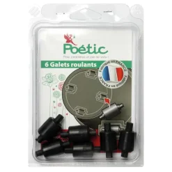 Online EDA Ensemble de 6 galets roulants noirs pour pots Poetic - Les 6 pièces