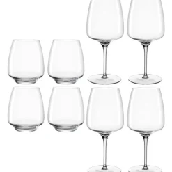 Best LEONARDO Ensemble de 4 verres à pied et 4 verres à eau transparent anti-choc Cesti - les 8 pièces