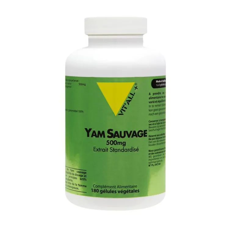 New VIT'ALL+ Extrait standardisé de yam mexicain sauvage en boite de 180 comprimés