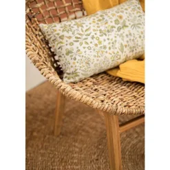 Sale Fauteuil coloris marron assise en teck et abaca - 78 x 78 x 80 cm