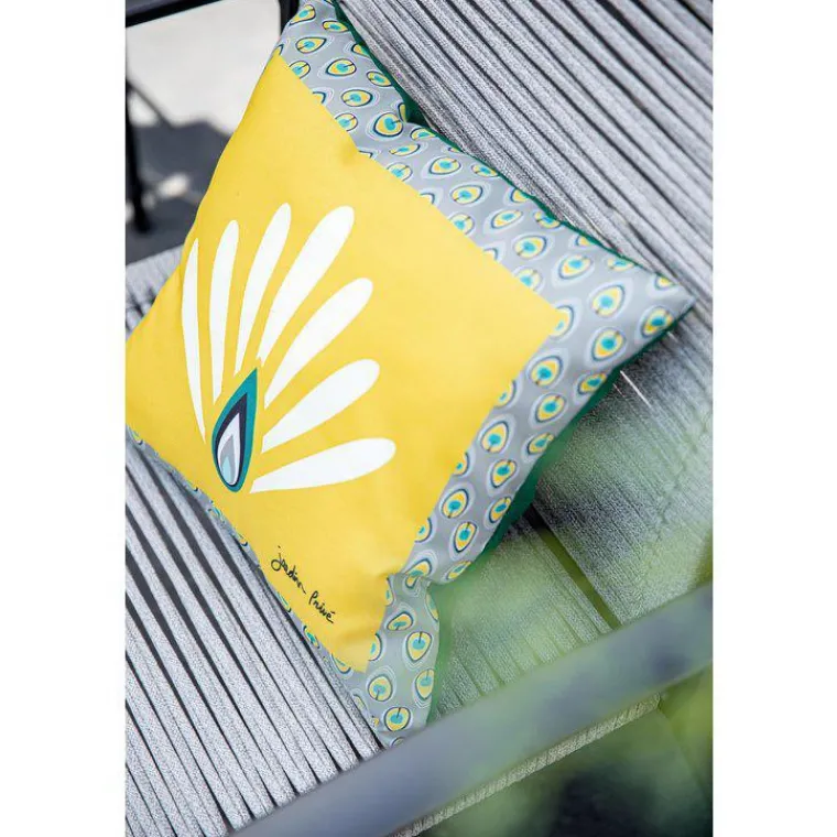 Fauteuil de jardin en aluminium et corde coloris gris charbon Taro - 69 x 70 x 82 cm