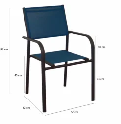 Hot PROLOISIRS Fauteuil de jardin en aluminium et toile Duca