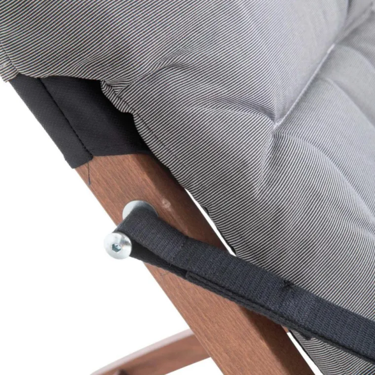 Clearance FIAM Fauteuil en bois et toile Oléfine gris Linda soft - 61/89 x 61 cm