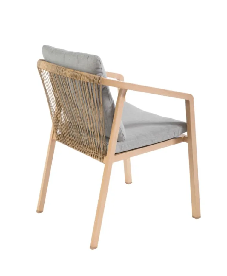 New Fauteuil Kentia coloris gris en aluminium - 67 x 56 x 80 cm