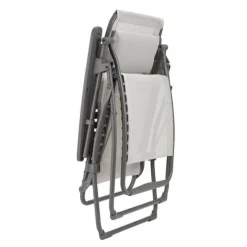 New LAFUMA MOBILIER Fauteuil relax en tube acier titane et toile Batyline Seigle II Lafuma Futura - 71 x 83 x 113 cm