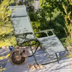 New LAFUMA MOBILIER Fauteuil Relax R clip Colorblock Batyline® Moss tube - 68 x 88 x 115 cm