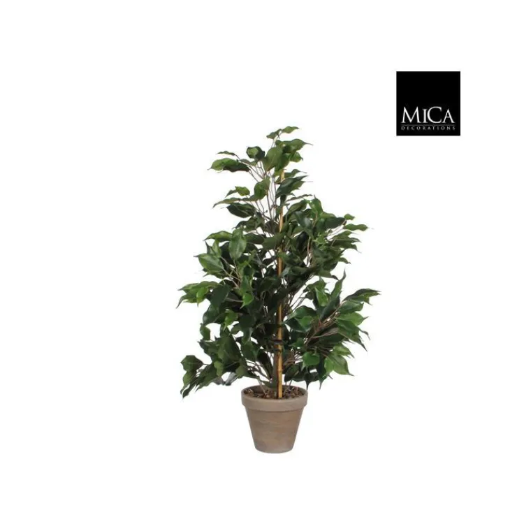 Online Ficus Exotica vert plante artificielle en pot gris H 65 x Ø 40 cm