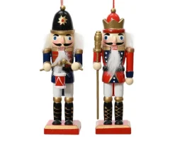 New KAEMINGK Figurine casse-noisette en bois de sapin coloré à suspendre - 3 x 2 x 12,5 cm