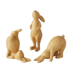 Best BOLTZE Figurine lapin en résine synthétique marron Yoga - 10 x 6 x 13,5 cm