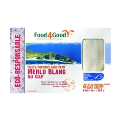 New FOOD 4 GOOD Filets de merlu blanc du Cap Food4Good - 500 g (4 pièces)