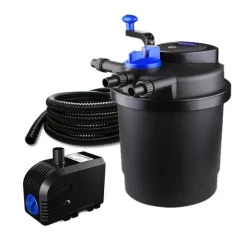 New BLUE CORAL Filtre pression pour bassin avec UV et pompe, SUNSUN CPF-2500 - Kit Premium