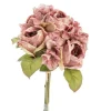 Discount NATURALYS Fleur artificielle en papier bouquet de roses coloris violet - H 30 cm