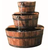 Clearance UBBINK Fontaine Edinburgh avec 3 tonneaux de bois Ø32/46/59x72 cm