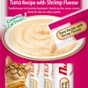 Hot CHURU Friandise en crème pour chat thon avec saveur crevette Inaba Ciao - 4 x 14 g
