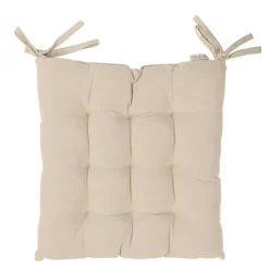 Outlet SAFECO Galette de chaise en coton coloris beige Jekyll - 40 x 40 cm