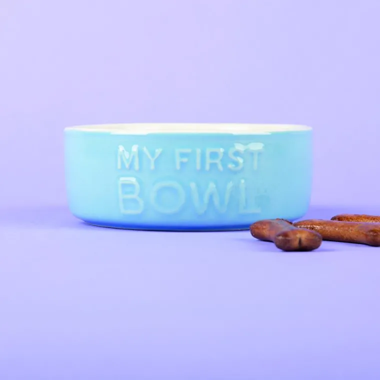 Sale SCRUFFS Gamelle pour chiot, chaton, lapin et cochon d'Inde coloris bleu en grès ma première gamelle – 13 x 13 x 5 cm