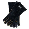 Clearance OONI Gants anti-chaleur en cuir noir - 35 x 17 cm