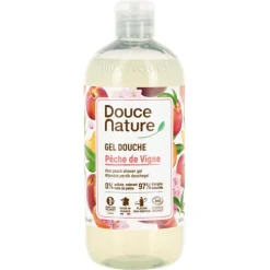 Sale DOUCE NATURE Gel douche bio pêche de vigne - 500 ml