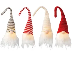Clearance KAEMINGK Gnome à bonnet rayé à LED fixe - 6 x 7 x 23,1 cm